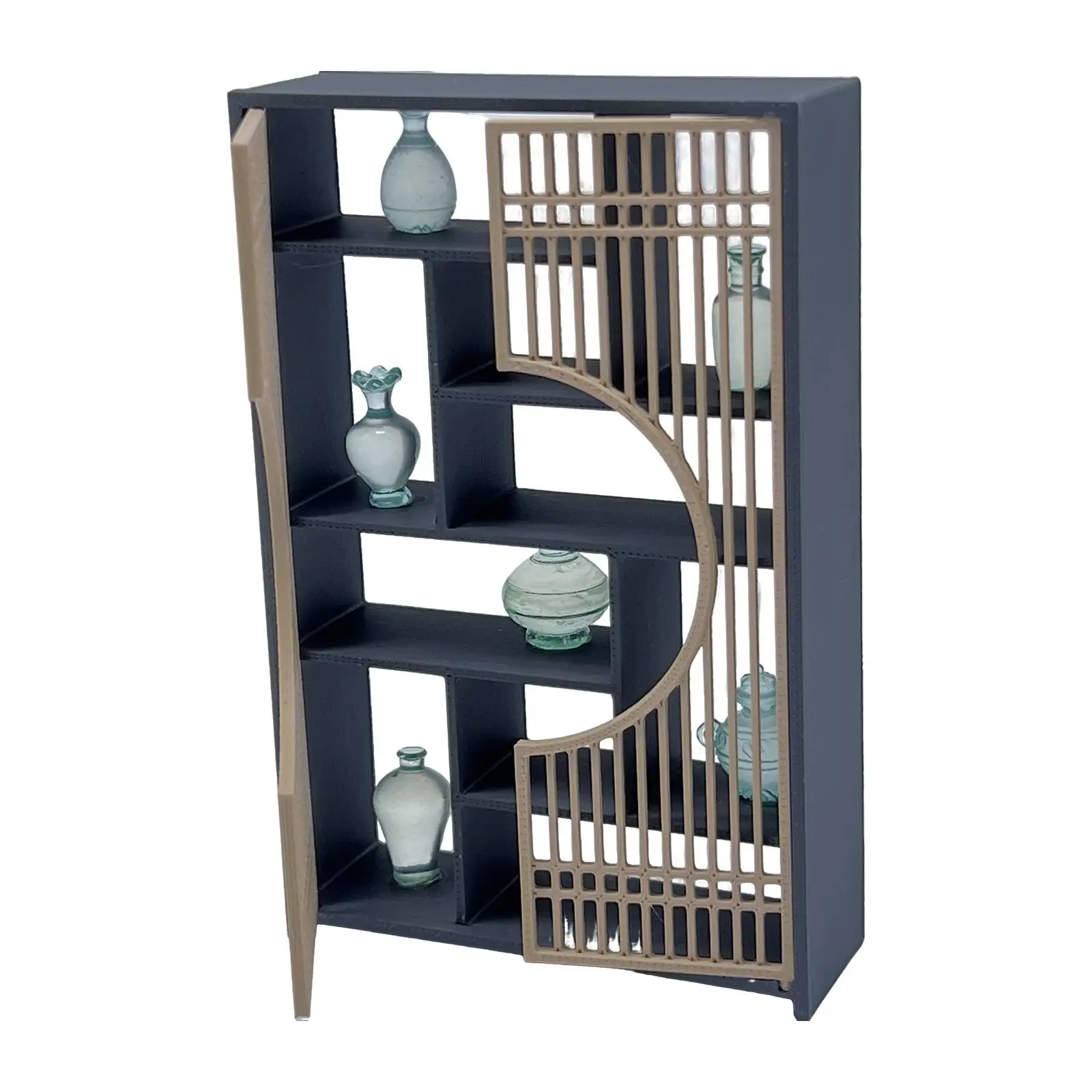 خزانة عرض مصغرة صينية نموذج 1:12 مقياس الحرف DIY بها بنفسك مشهد الحياة المقتنيات الصغيرة الاطفال التظاهر اللعب لعبة حلية ديكور