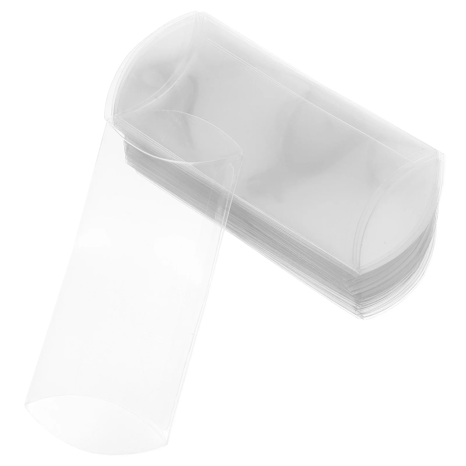

50Pcs Clear Plastic Pillow Box Transparent Treat Container for Small Presents Candy Chocolate Macarons Biscuits Corporate Event