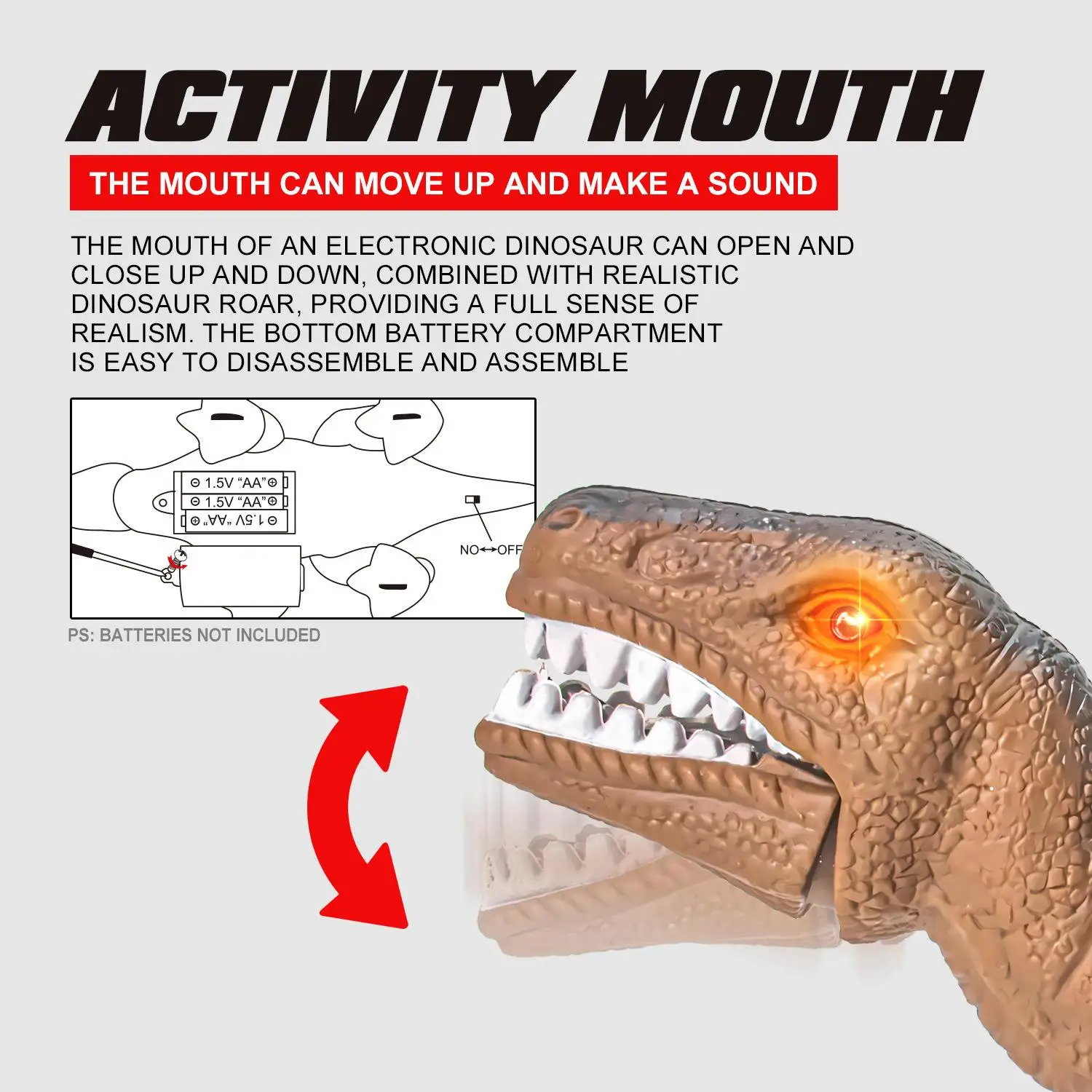 Brinquedo de Dinossauro Elétrico, Dinossauro Realista com Som de Rugido, Movimento de Caminhada e Luzes LED, Brinquedo Educativo e Divertido para Crianças