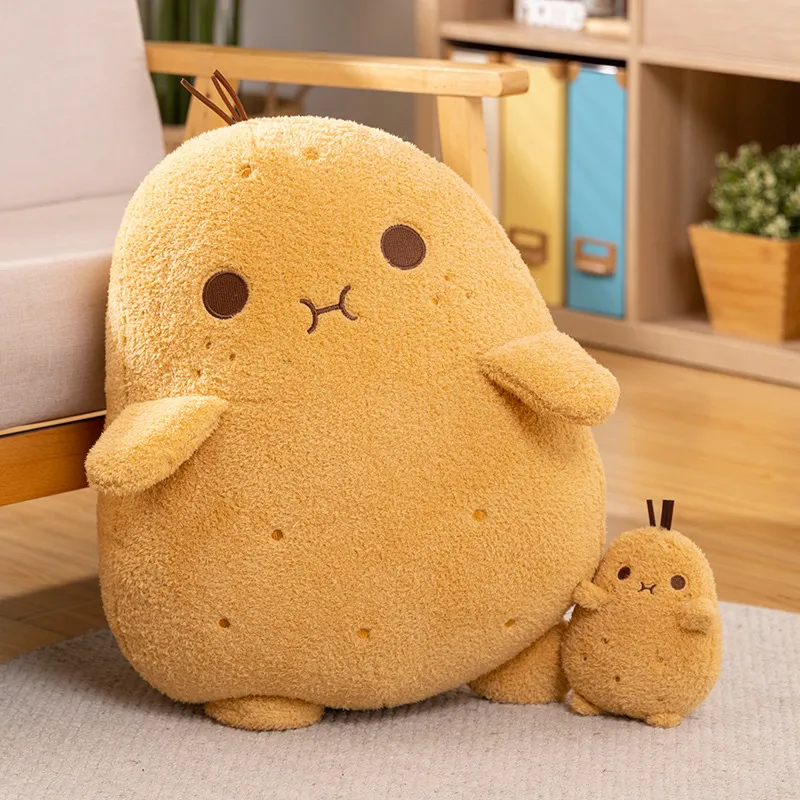 Adorable Yellow Potato Shaped Plush Pillow Soft Toy for Girlfriend Decorative Potatos Adornment for Bedroom Gift Idea