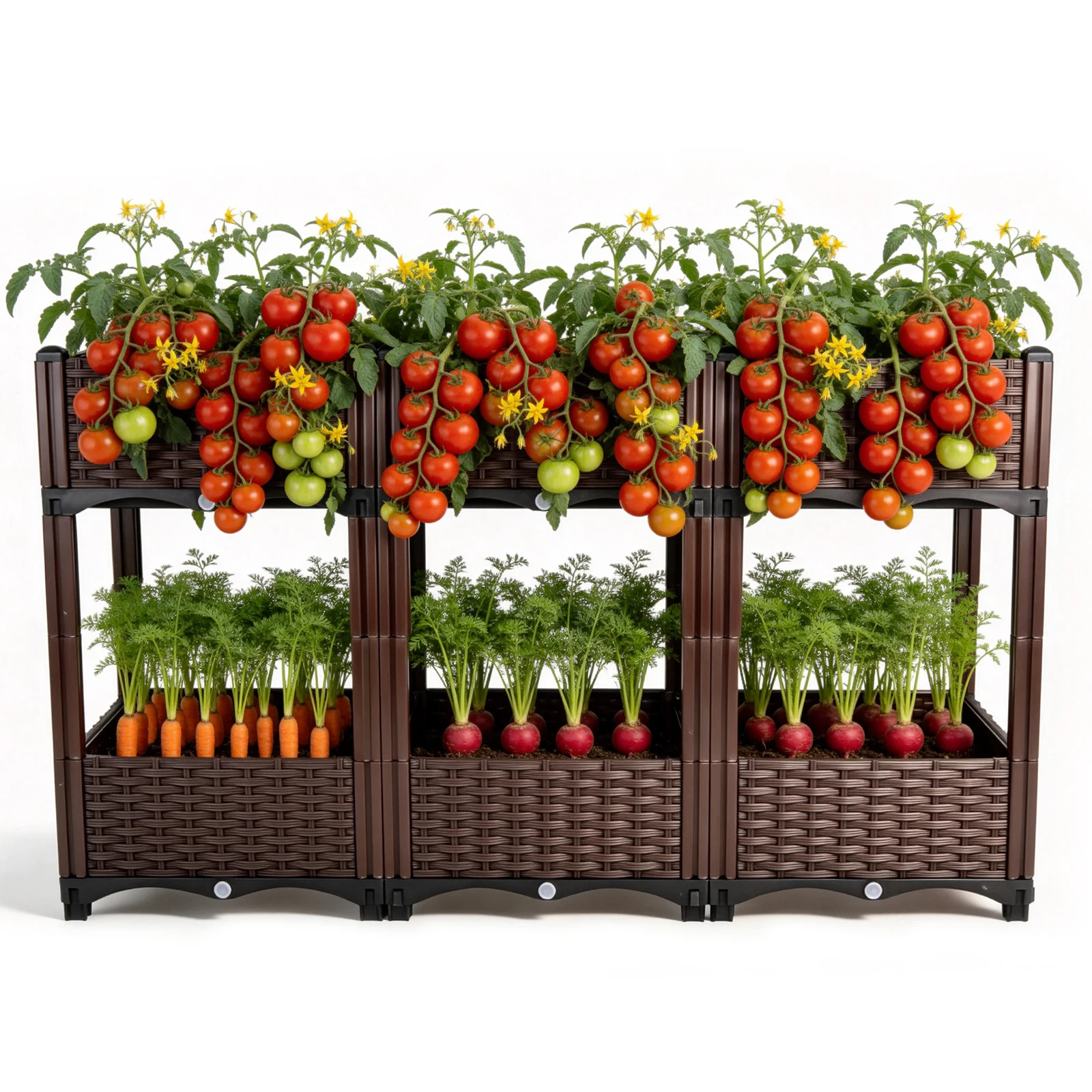 Raised Beds - Elevated Garden Box with Drainage Plug, Standing Planter Beds for Vegetable/Flower/Herb Gardening Kit