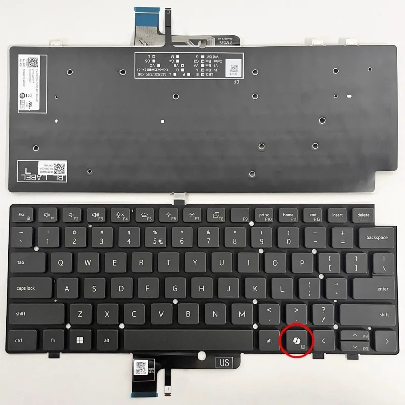

LL+ New For Dell Latitude 7450 7650 2-in-1 Laptop US Keyboard With Backlit AI Key