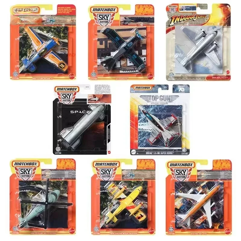 Matchbox-coche Original 1/64 Diecast Sky Buster MBX, avión acrobático Space X P38, vehículo relámpago, modelo de juguete para niños, regalo de colección