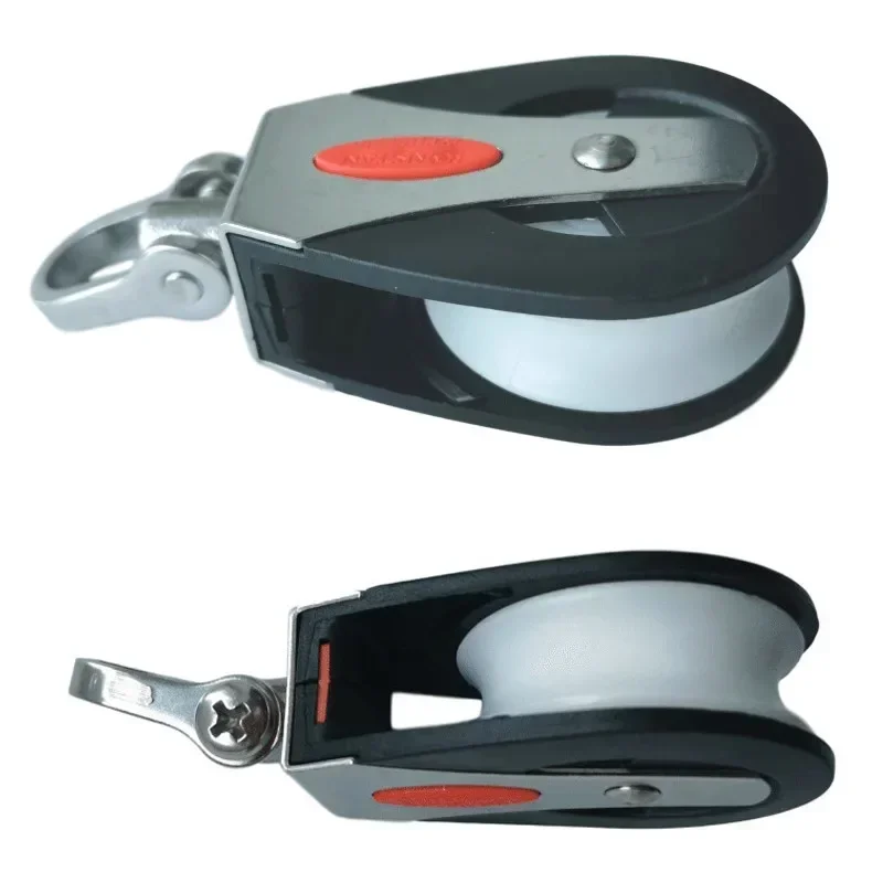 Sailboat Pulley Stainless Steel & Nylon Universal Swivel Sheave for Yacht Boat Soft Rope