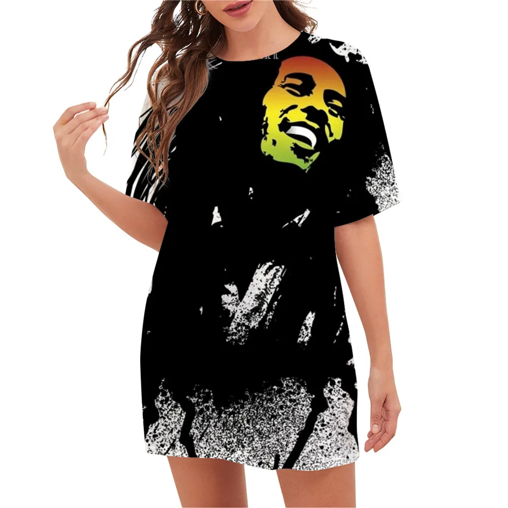 CLOOCL-T-shirt imprimé 3D Bob Marley pour femme, pull décontracté, chemisier femme, streetwear aéré, mode Harajuku