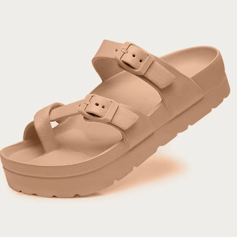 Bebealy New Womens Platform Sandals With Arch Support Outdoor Beach Sandals Summer Comfort Lightweight Ultra Cushion EVA Slides