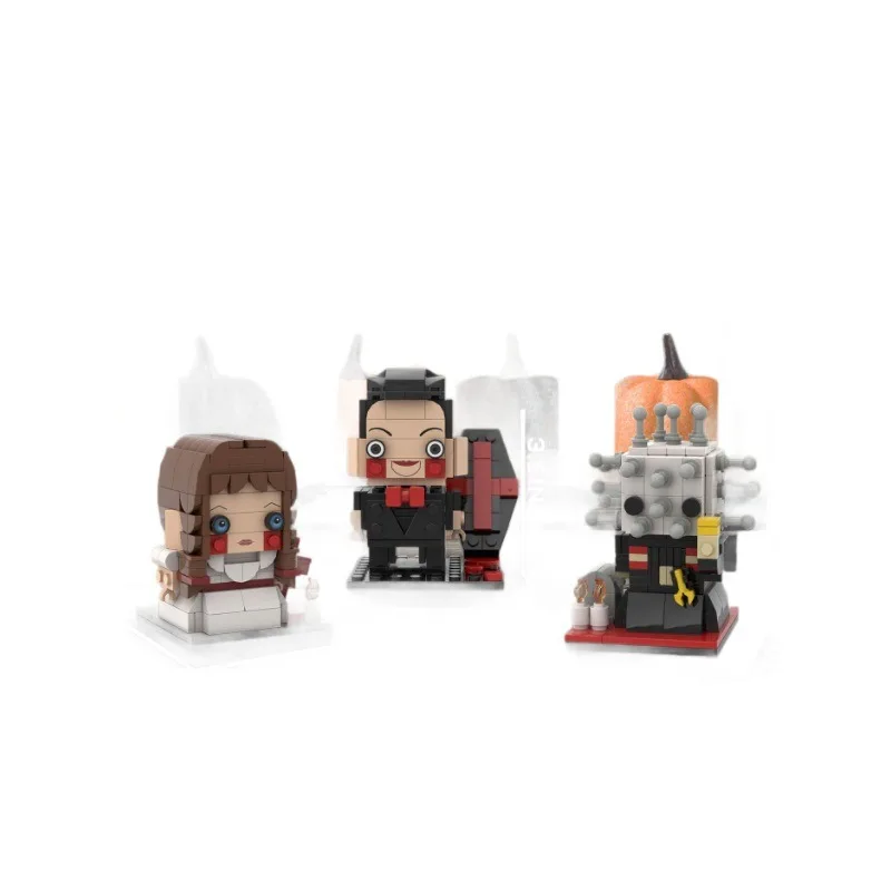 

2025 Hottest! Halloween Annabelle Square Head Building Blocks Set - Assembly Toy, Ideal Halloween Decoration & Collectible for K