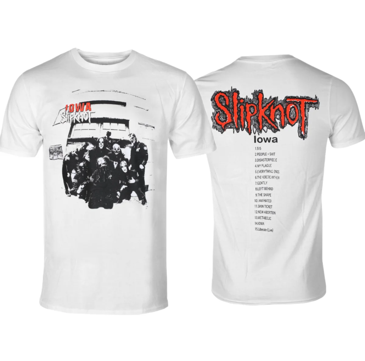 Camiseta Slipknot con Estampado del Lista de Canciones de Iowa, 100% Algodón, Unisex, Estilo Deportivo Casual de Verano, Camiseta Clásica de la Banda