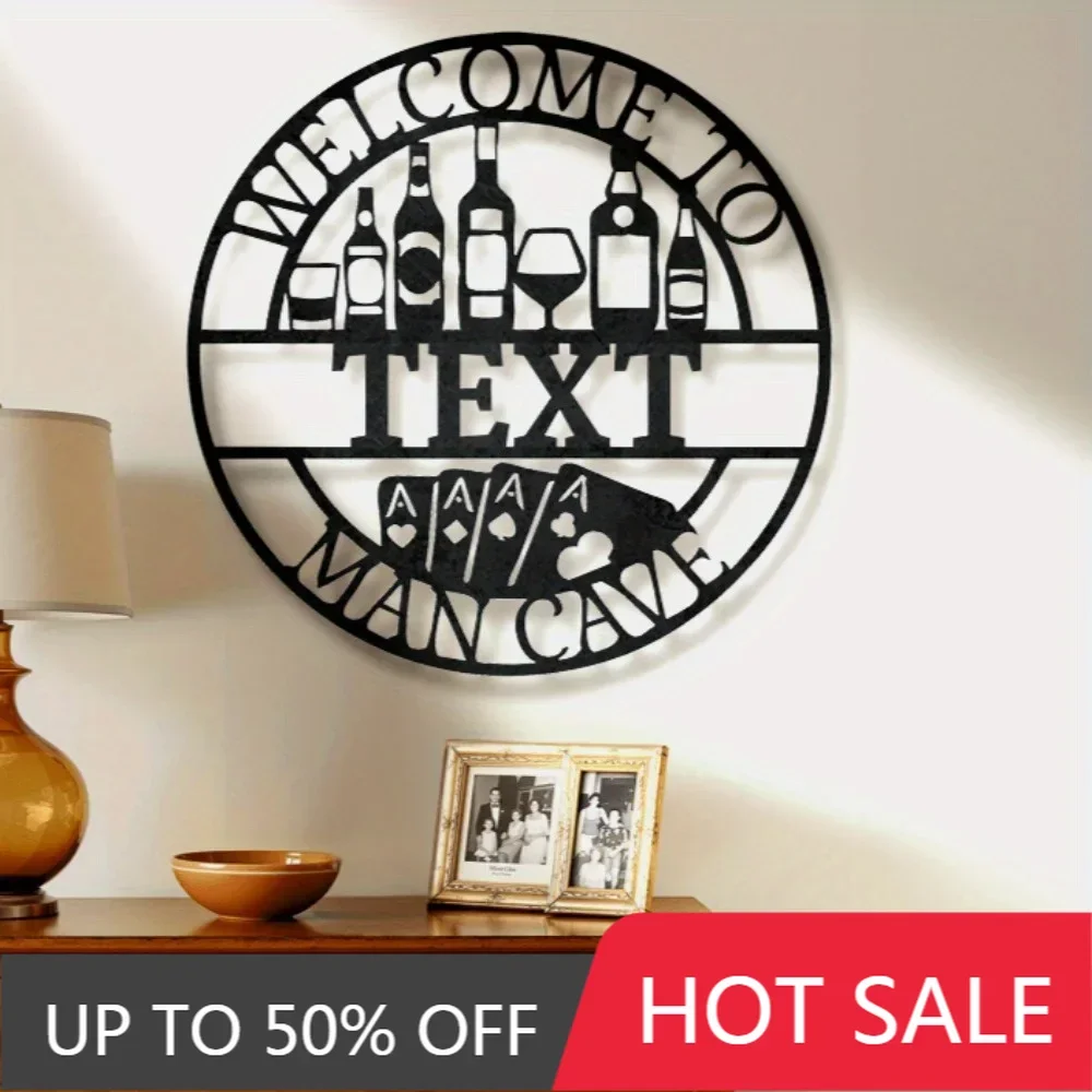 

Home Decor,Antique Style Handmade Metal Poker Table Wall Ornament for Indoor Outdoor Spaces Like Homes Patios and Clubs with End