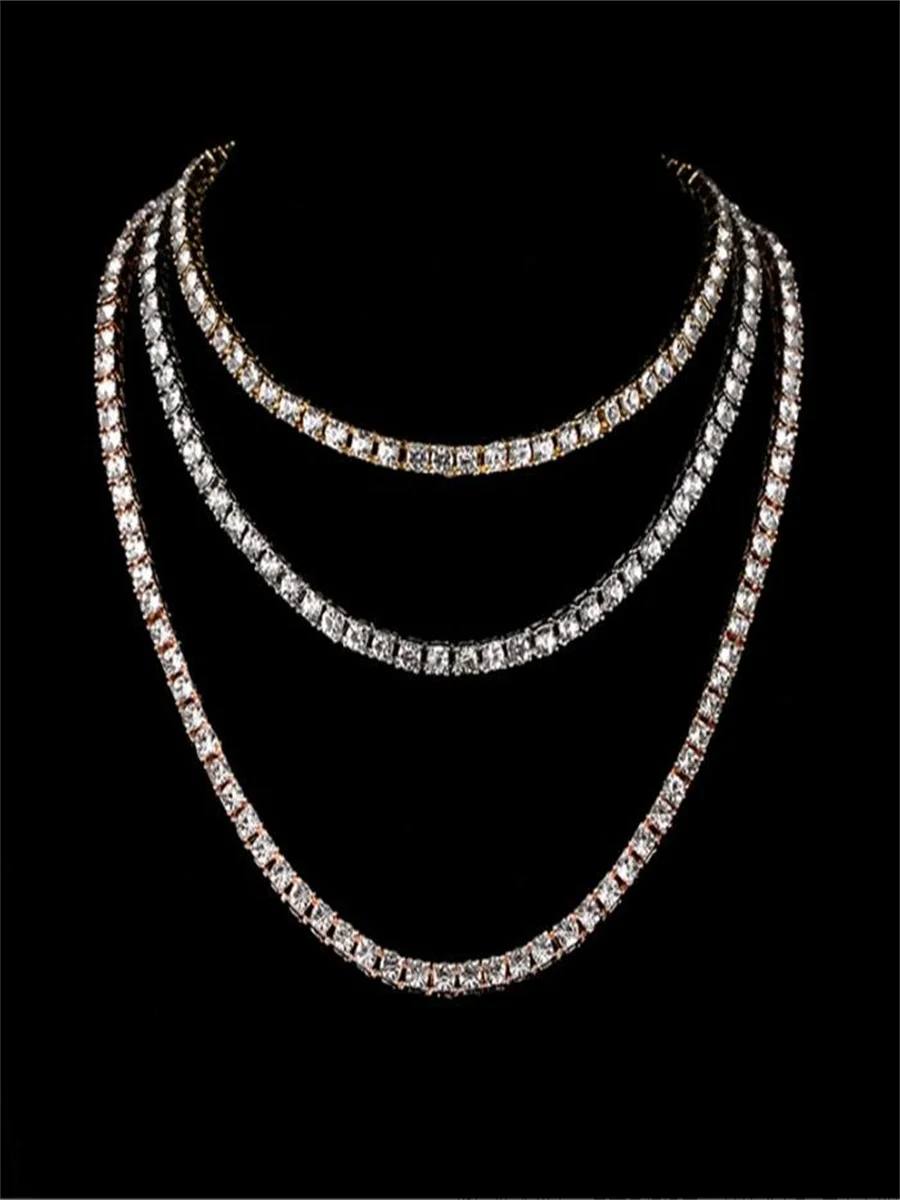 Hip-hop 5mm tennis necklace, punk anklet.