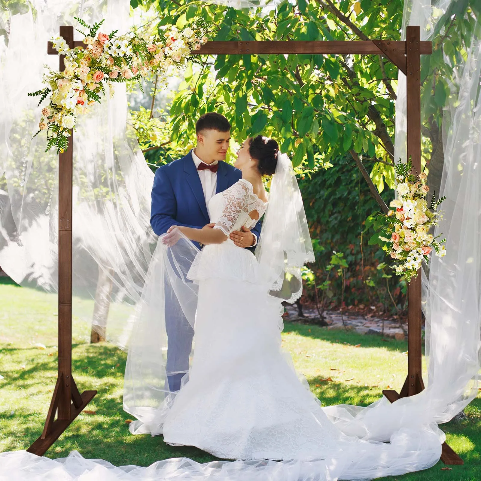 Forest Lawn Wedding Entrance Open Arch Backdrop Wooden Arch Decoration Flower Rack