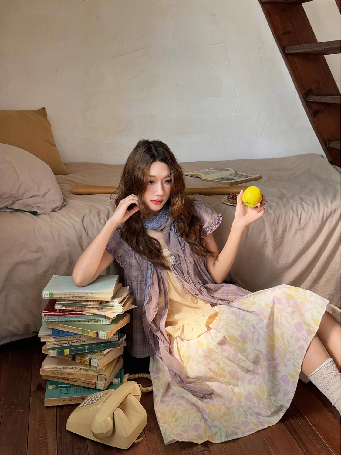 

Юбка-полусолнце Wu Baizhu с цветочным принтом, А-силуэт, на резинке, из хлопка, летняя, женская, модная