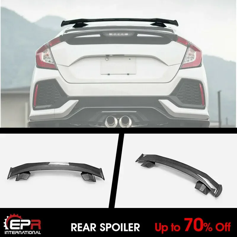 For 17 onwards Honda Civic FK7 Hatchback SP Style Carbon Glossy Rear Wing Roof spoiler (5 Door hatch only) Car Accessories