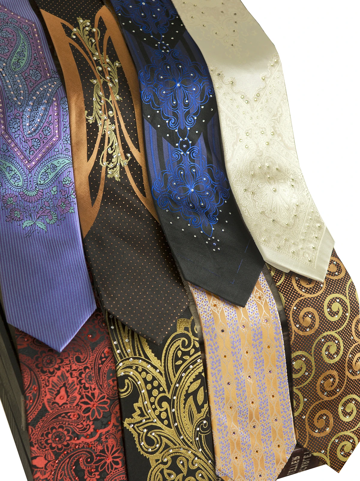 Paisley Patchwork Abstract Geometrisch Veelkleurig Heren Stropdassen Stropdassen 100% Zijde Jacquard Geweven Acceossories Noble