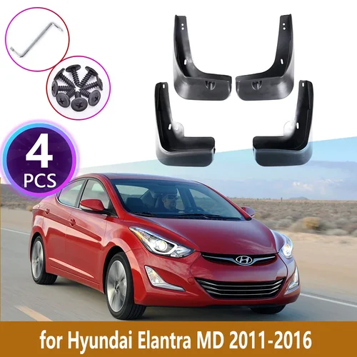 4 Uds guardabarros de coche para Hyundai Elantra MD 2011 2012 2013 2014 2015 2016 revestimiento contra salpicaduras guardabarros accesorios