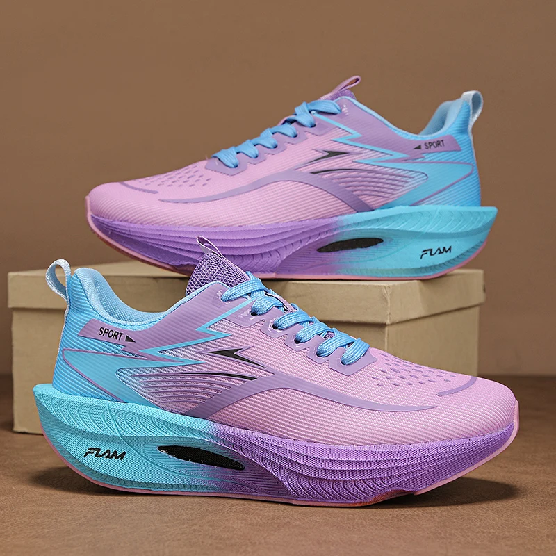 Men Marathon Sports Running Shoes Carbon Board Breathable Lightweight Women's Comfortable Autumn Christmas Athletic Sneakers view 4