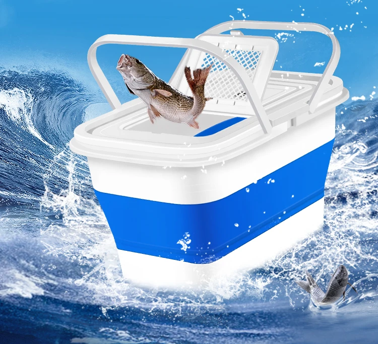 

Portable bucket lure equipped with multi-functional fishing box, thickened portable live fish bucket