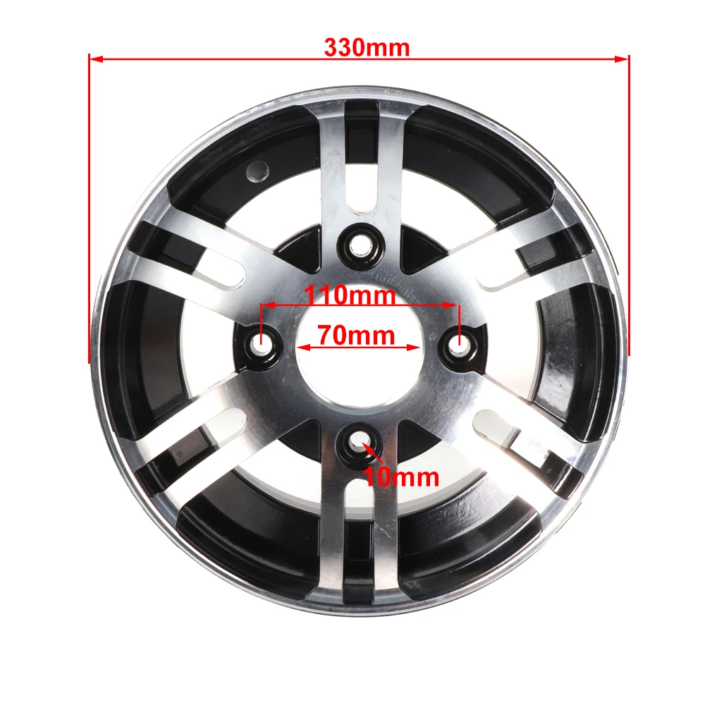 4 шт. 12-дюймовый обод ступицы колеса из алюминиевого сплава 110 мм * 4 шпильки для 150 200 250cc электрического 4-колесного квадроцикла Go Kart UTV Quad Buggy Golf Cart