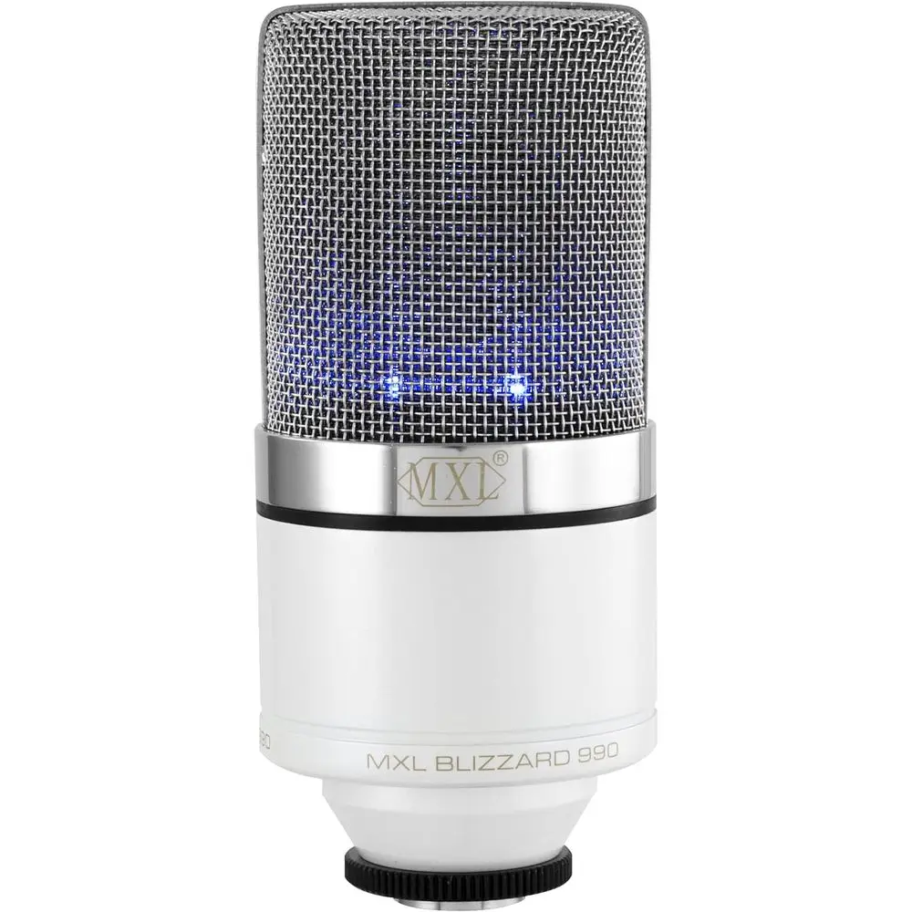 

Large Diaphragm XLR Condenser Microphone for Podcasting, Singing, Home Studio, Gaming, and Streaming with Blue LED Lights