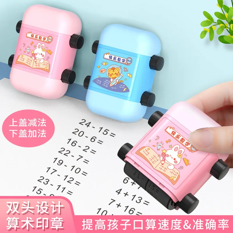 

Reusable 2 in 1 Addition Subtraction Digital Teaching Stamps Roller For Kids Within 100 Practice Questions Teaching Math
