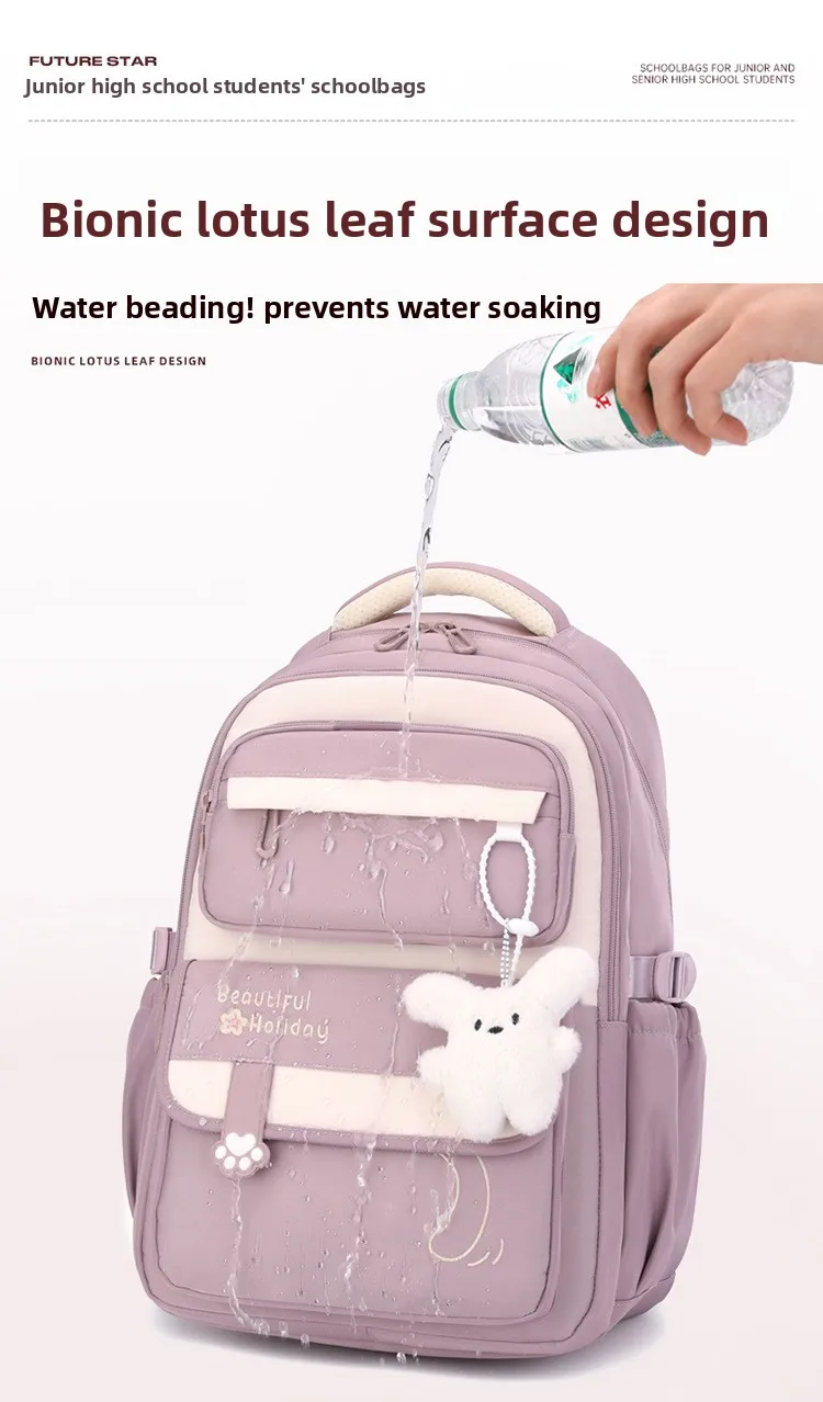 Middle School Backpack for Girls Large Capacity Bookbag Lightweight Fashion Student Backpack Simple Modern School Bags for Teens