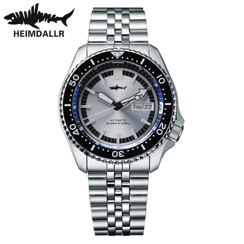 HEIMDALLR SKX007 Men Diver Watches 200M Waterproof NH36 Automatic Mechanical Watch BGW9 Luminous Sapphire Crystal Wristwatches