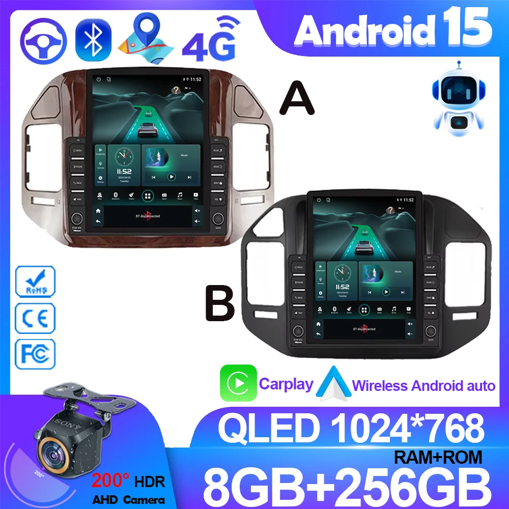 9.7 Inch Car Radio For Mitsubishi Pajero V60 V68 V73 1999 - 2006 Multimedia Video Player Bluetooth Carplay Stereo GPS Head Unit