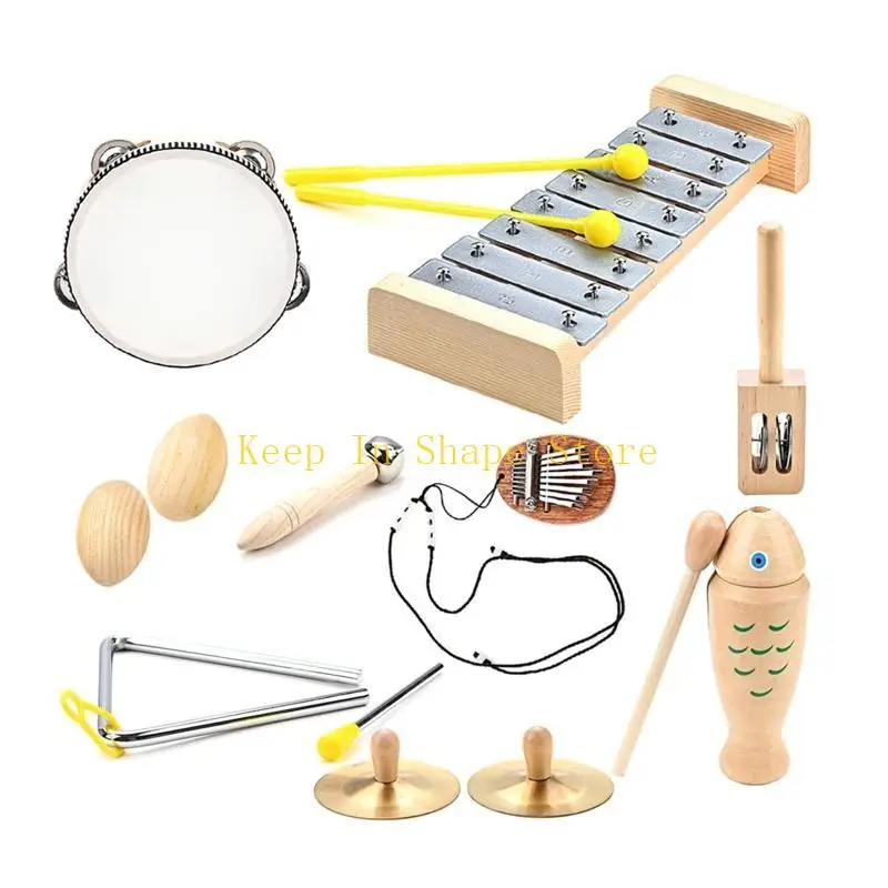 U1JC 9 Pcs Kids Musical Toy Hand Rattle Shaker Percussion Musical Instruments
