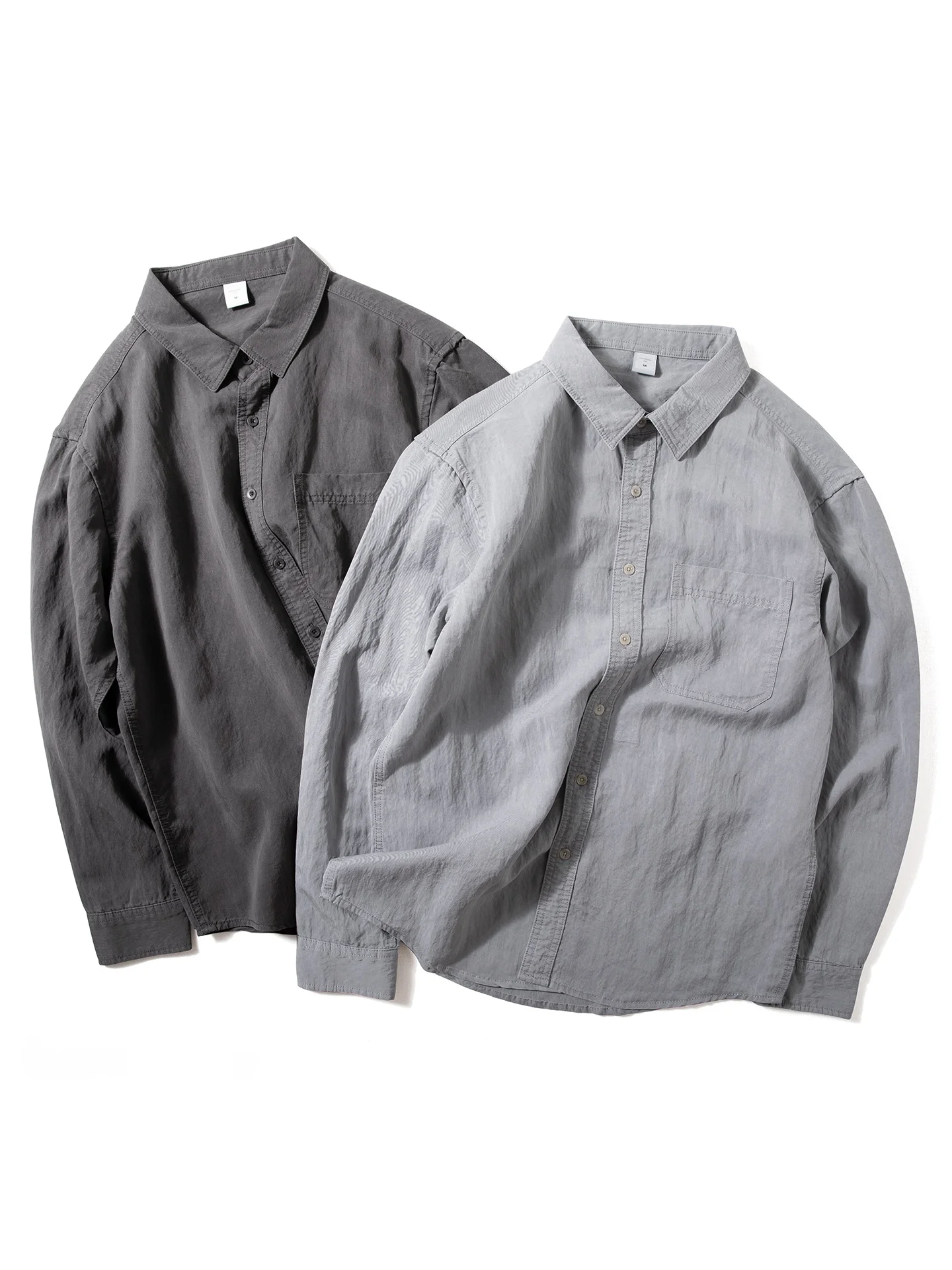 

Men's Long Sve irt Soft Skin-friendly Lenzing Lyocell Spring New Sle Versatile Men's Top Vintage Sle Casual irt