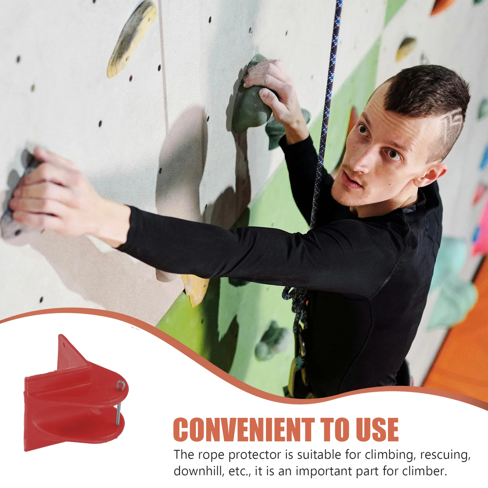 2Pcs Outdoor Rope Protector Strong Abrasion Resistant Safety Rope Edge Guard for Climbing Mountaineering Emergency Escape