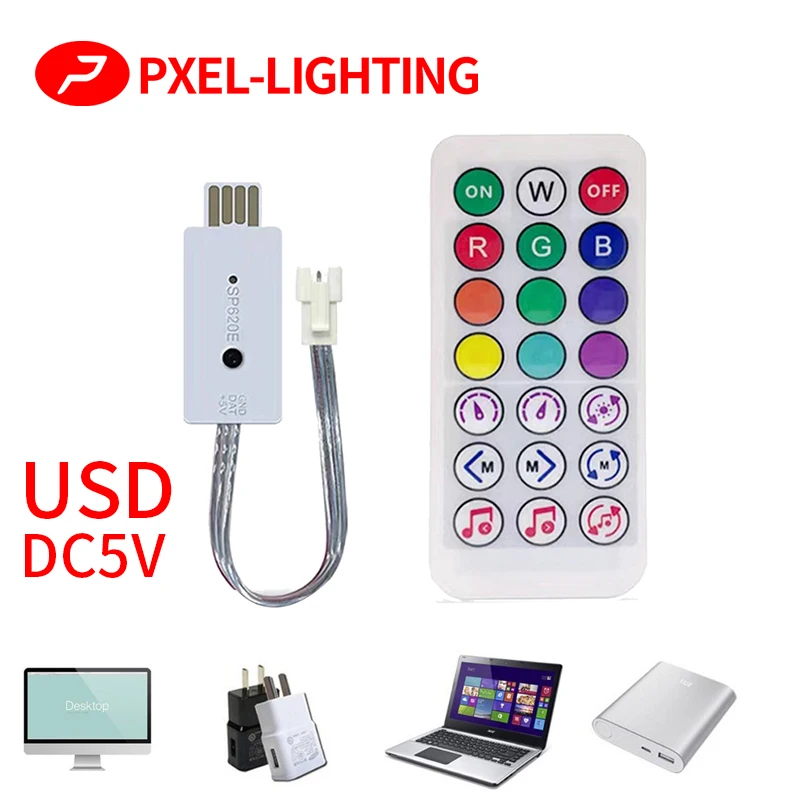 

USB-контроллер пикселя для музыки, 5 в постоянного тока, SP620E