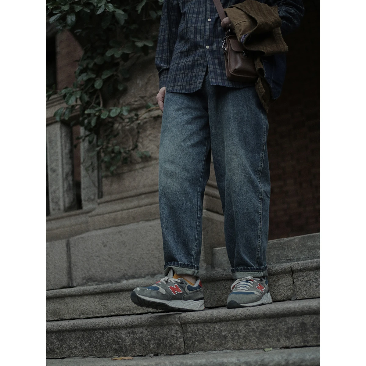 

Retro Washed Basic Denim Jeans Unisex Casual Loose Pure Color Wide Leg Pants Youthful Trendy Straight Leg Loose Fit Jeans
