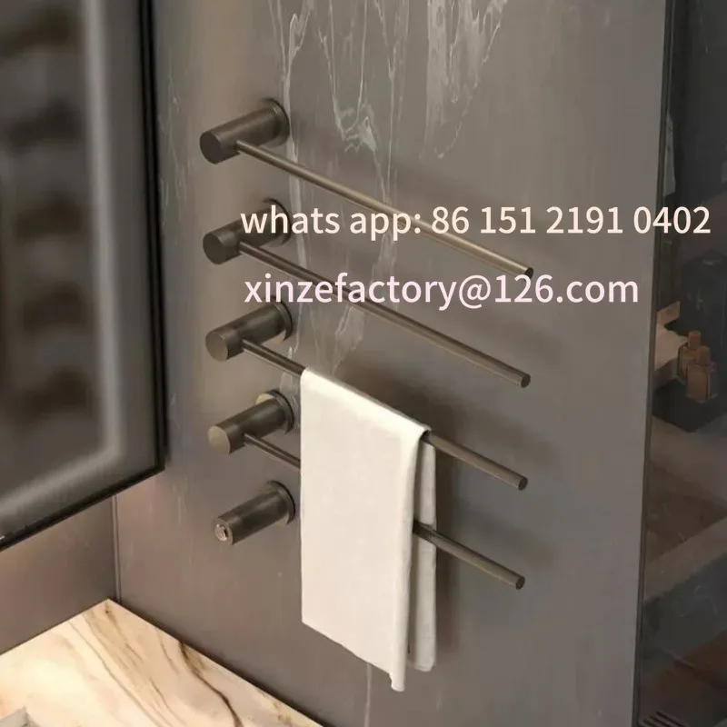 

Customizable bathroom electric towel rack Smart carbon fiber electric heating towel bar Embedded style
