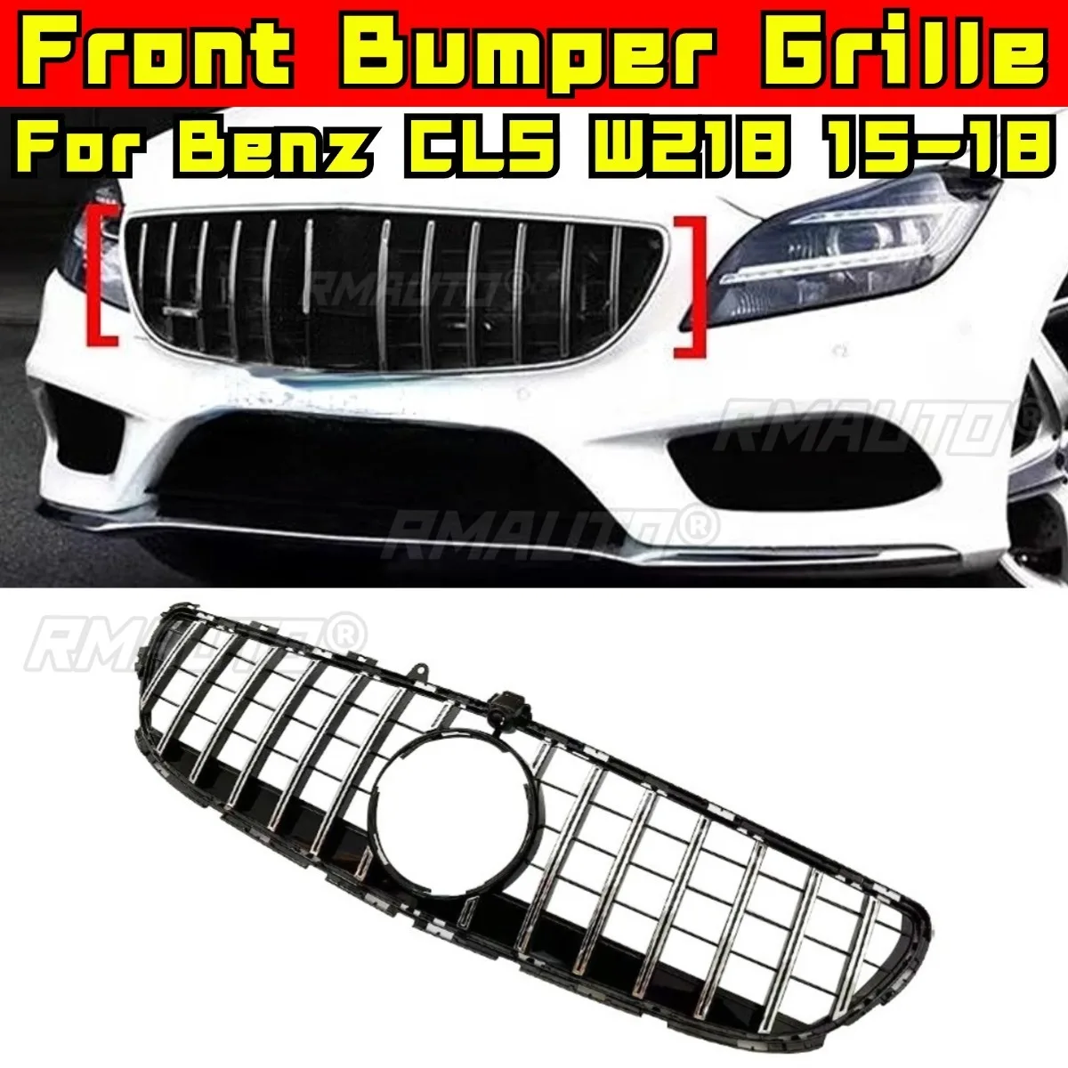 

Решетка бампера автомобиля, декоративные полоски, гоночная решетка, комплект кузова, решетка переднего бампера для Mercedes Benz CLS Class W218 2015-2018, внешний вид