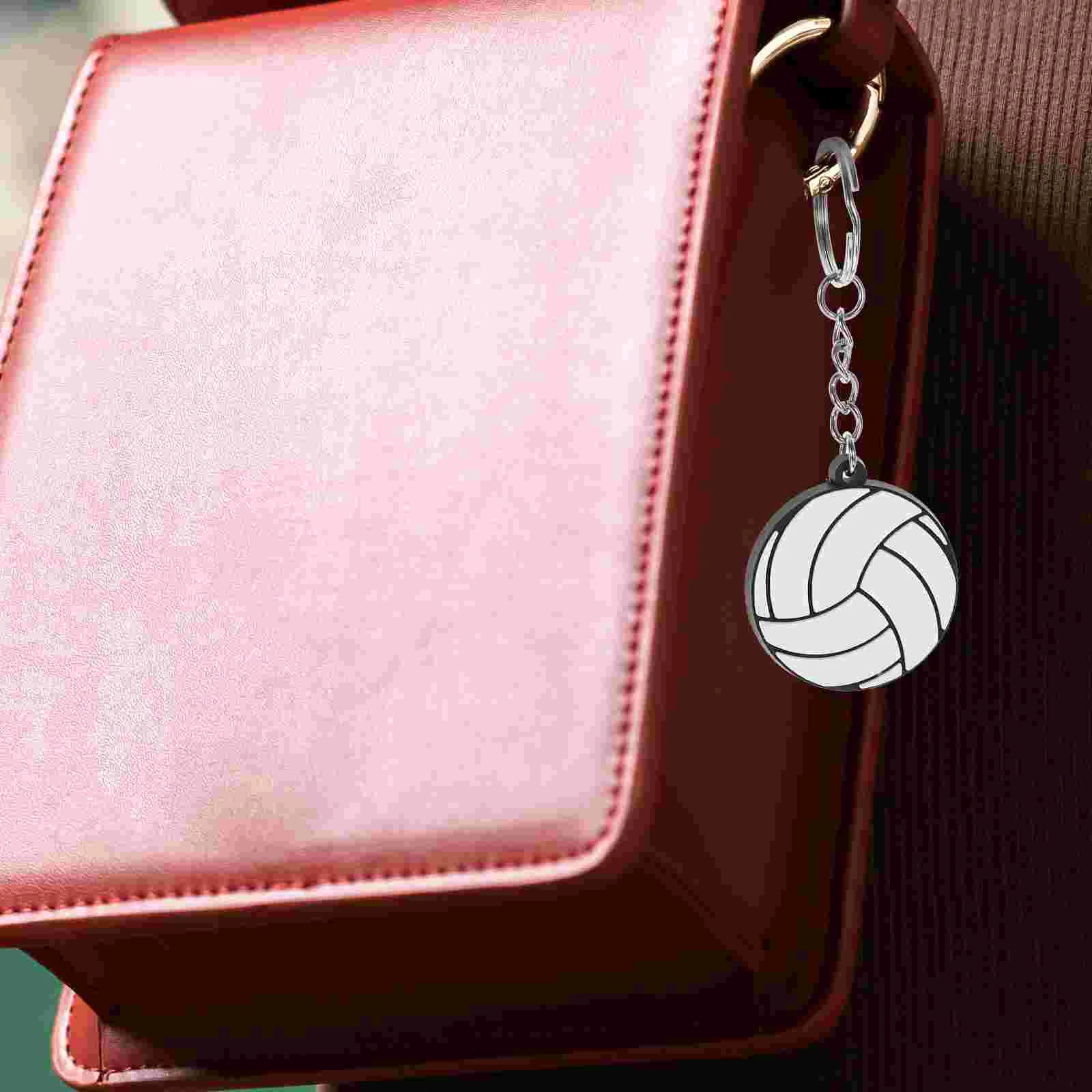 20 Pcs Pvc Volleyball Keychain Party Decoration Pendant Exquisite Bag Wallet Sports Keyring Keychains for Backpacks Mini