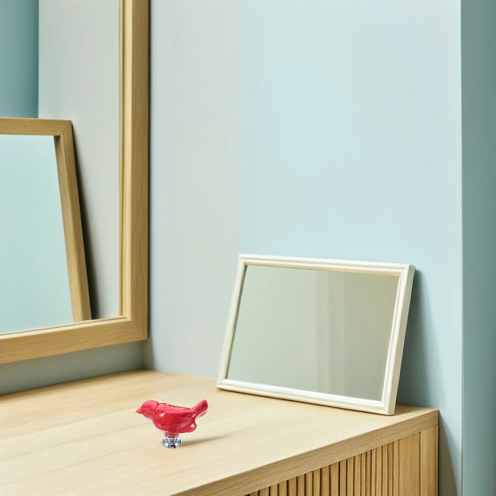 

2Pcs Ceramic Bird Shaped Drawer Knobs Red Dresser Pull Handles Nursery Kids Room Kitchen Furniture Closet Cupboard Wardrobe