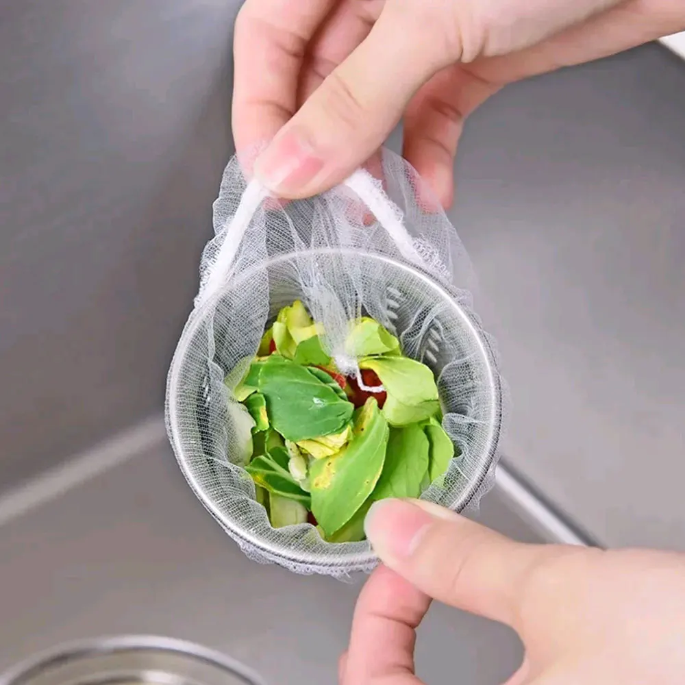 30x Disposable Sink Filter Mesh Bags Kitchen Sink Strainer Drain Hole Anti-blocking Garbage Bag Cleaning Strainers Storage Net