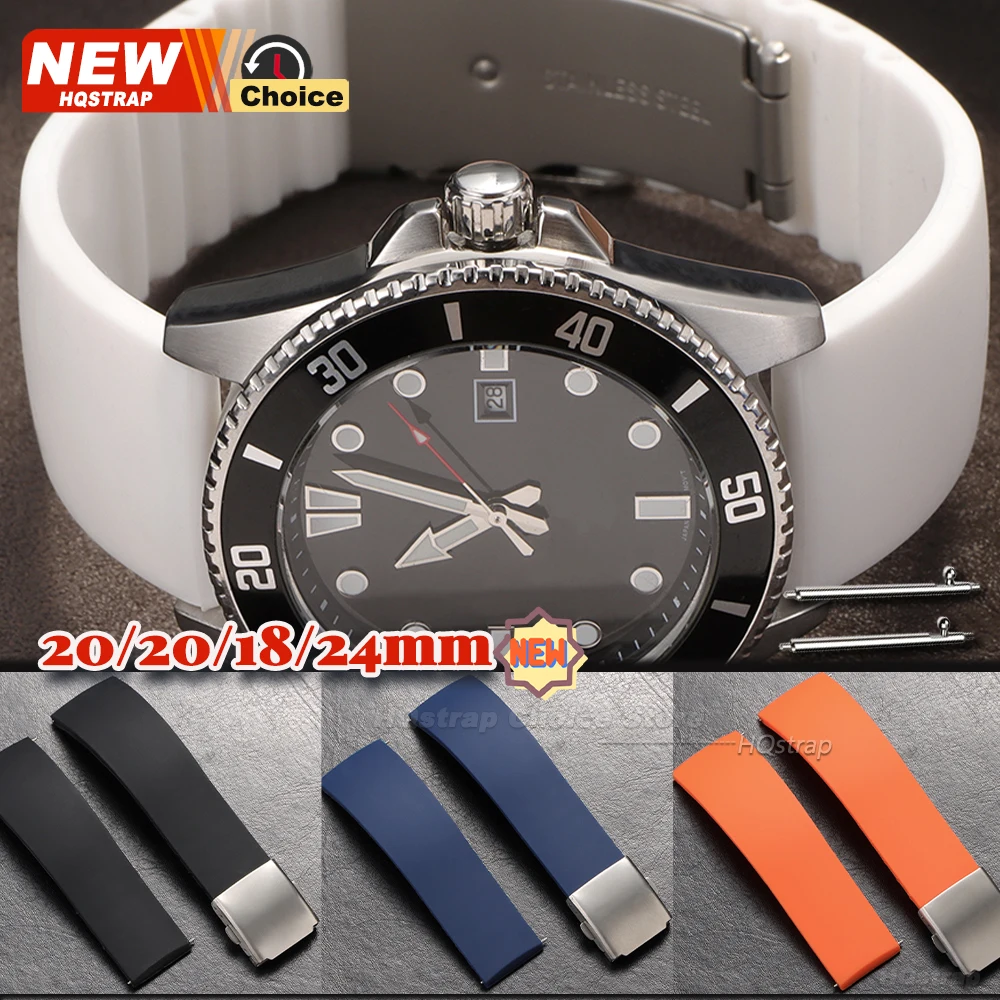 Neues wasserdichtes Gummi-Uhrenarmband, 18 mm, 20 mm, 22 mm, 24 mm, Silikonarmband für Damen und Herren, universeller Ersatzgürtel mit Schnellverschluss