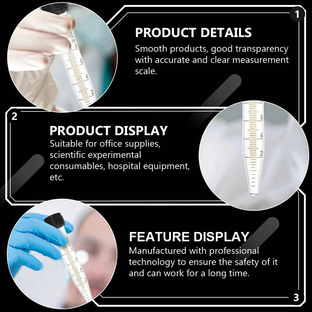 

5 Pcs Vial Test Tubes Centrifugal Vials Self-standing Small Storage with Lids Laboratory Chemistry