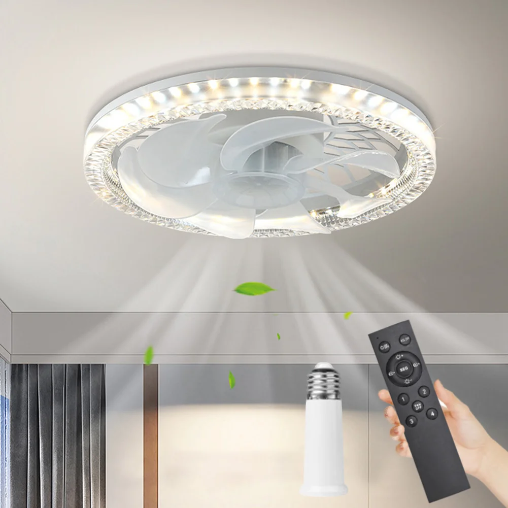 

Flush Mount Ceiling Fan Light Remote Control Dimmable Smart Ceiling Fan with LED Light Modern LED Ceiling Fan Lamp for Home Room