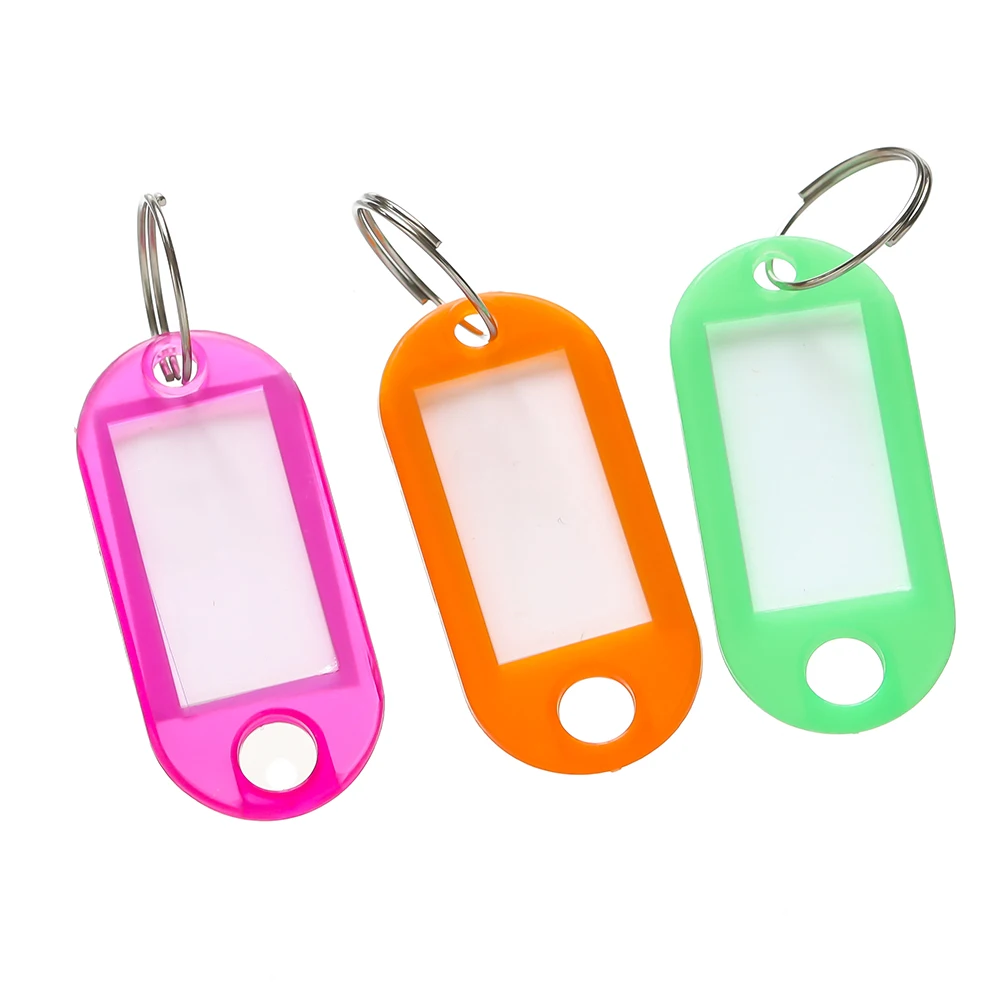 10/50Pcs Colored Plastic Key Tags | With Card Label for DIY Keychain, Luggage Tag & Hotel Number Identification image 6
