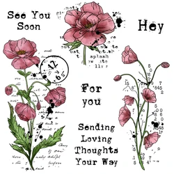 MangoCraft Beautiful Blooming Flowers Floral Clear Stamp Decor DIY Scrapbooking Supplies Silicone Stamps For Paper Cards Albums