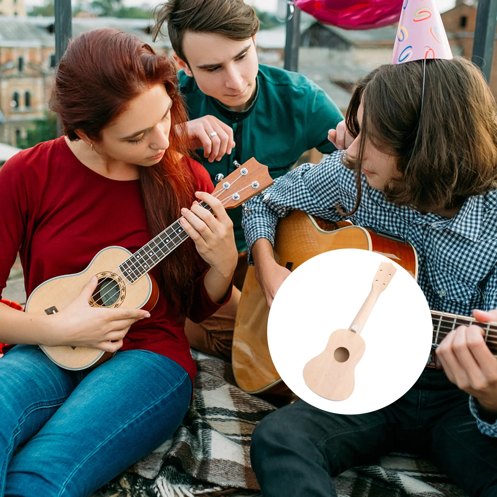 

Ukulele DIY Kit 21 Inch High Grade Basswood Unfinished Kits for Kids Adults Musical Instruments Simple Fun Build Paintable
