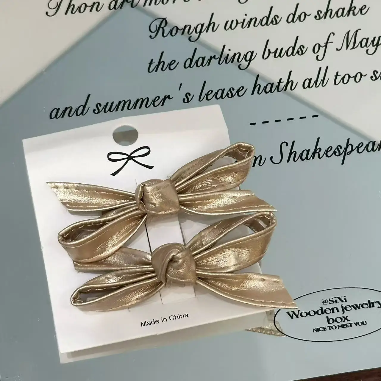 Pinza para el pelo con lazo de cuero estilo Harajuku japonés y coreano para chica dulce con clip lateral de pelo roto temperamento clip de pico de pato mar