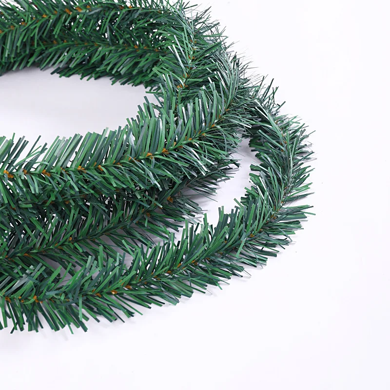 5,5 m grüne künstliche Pflanzengirlande, Weihnachtsdekoration, Weihnachtsbaum für Heimdekoration, Garten, Außentür, Neujahrskranz, Ornament – Detail 5