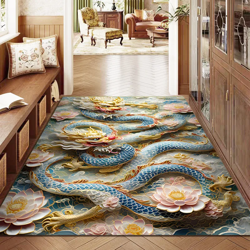 Chinese-style Entrance Door Mat for Home - Easy-to-Clean, Anti-Slip, Dirt-Resistant