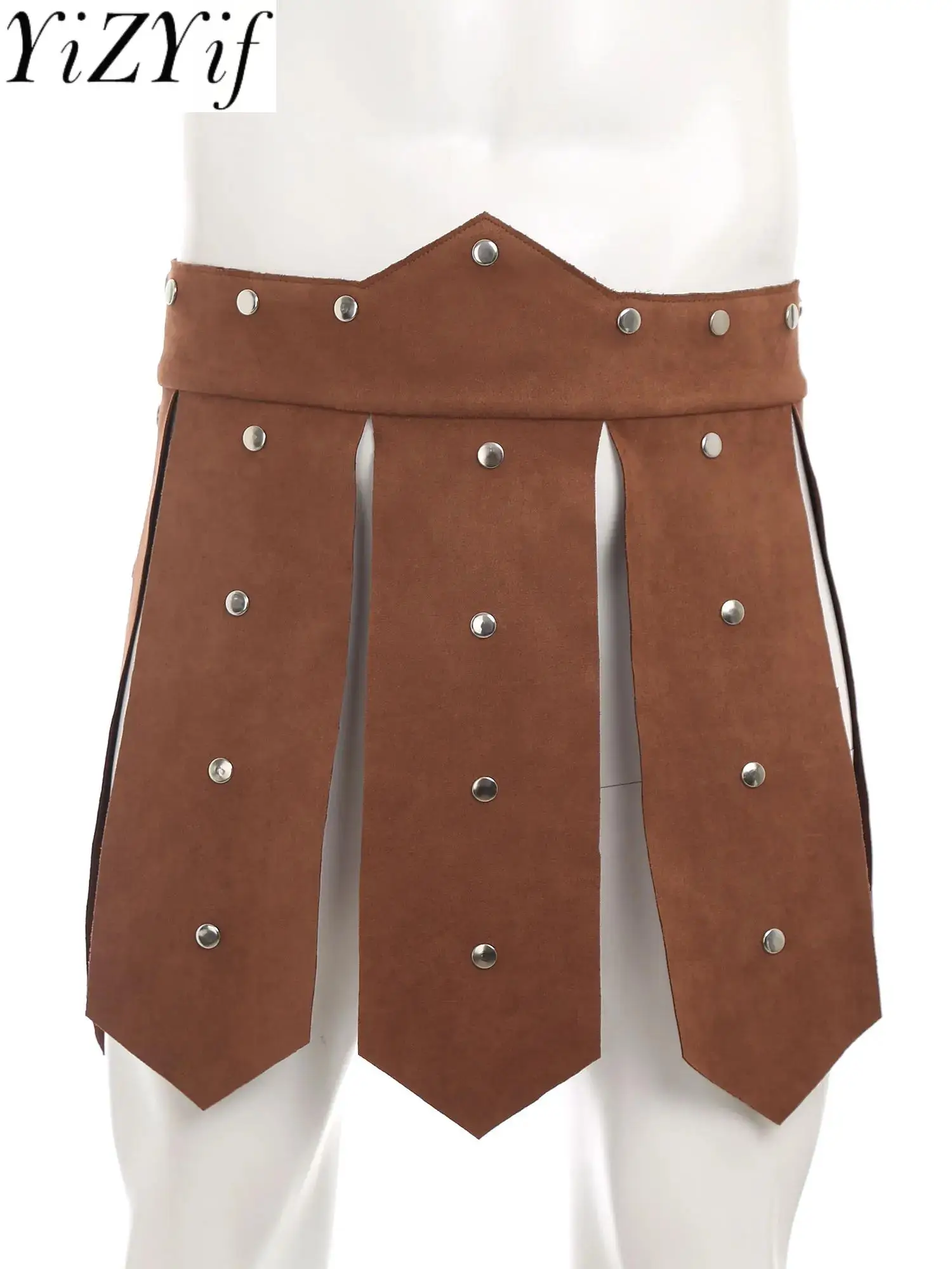 

Halloween Men's Roman Knight Warrior Combatant Cosplay Armor Skirt Gladiator Bottom Cover Split Skirts for Carnival Party Wear