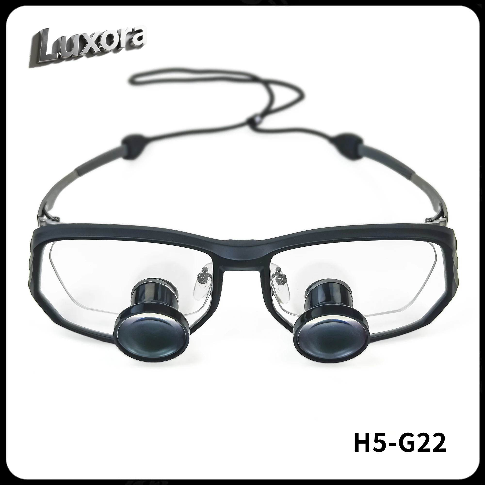 

LUXORA LOUPES H5-G22 Detachable Diopter Custom-fit Lightweight Removable Titanium-Frame Dental/Ophthalmic Surgical Loupes