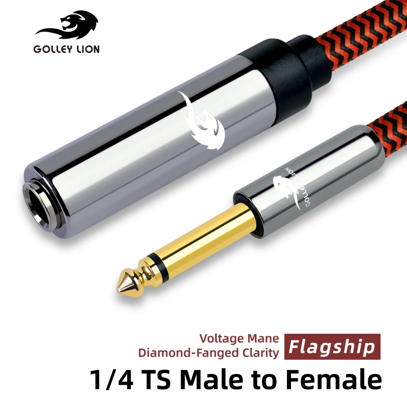 

GOLLEY LION 1/4 Inch TS Extension Cable, 6.35mm Unblanced Audio Cord