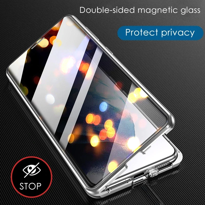 

Double-sided Glass Phone Case For Huawei Nova 9 12 SE 12S 12i 10 11 13 Pro Y72 Y91 Magnetic Anti Peeping Tempering Glass Cover